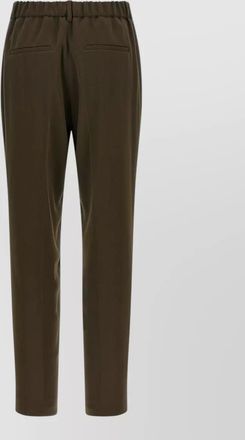 Alberto Biani crepe trousers elastic waistband back pockets beltloops