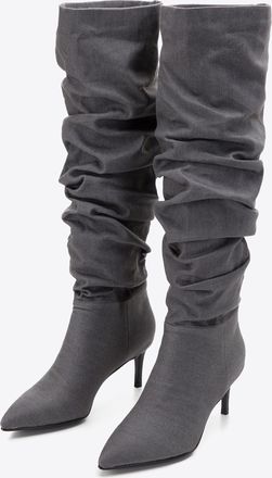 Wittchen Dames Denim Laarzen met Stilettohak, Donkergrijs