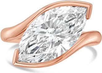 Diana M. Jewels 14KT ROSE GOLD LAB GROWN MARQUISE DIAMOND FASHION RING WEIGHING 4.00 CTS TW