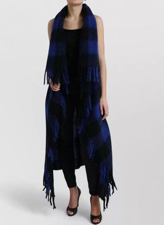 Dolce & Gabbana checked fringe cape