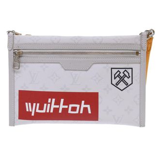 Louis Vuitton Double Flat Messenger Limited Edition Logo Story Monogram Canvas And Denim Multicolour Canvas Handbag (Pre-Owned)