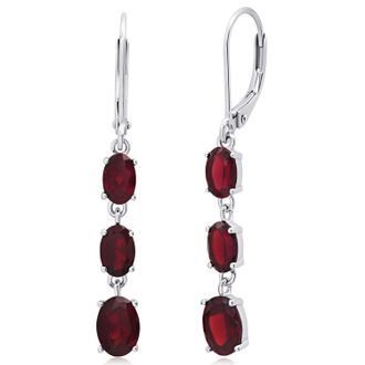 MAX + STONE Gemstone Oval Shape Dangle Earrings in 925 Sterling Silver (1.5)