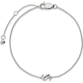Monica Vinader Initial Pendant Bracelet in Sterling Silver S at Nordstrom
