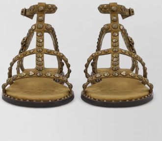 Ash sandals ankle strap flat sole studs