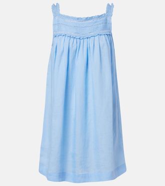 D&ocirc;en D&ocirc;en Bea lace-trimmed ramie minidress