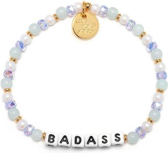 Little Words Project Badass Beaded Stretch Bracelet in White at Nordstrom, Size Medium