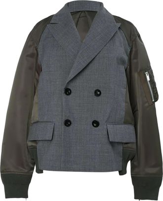 sacai Hybrid Twill Jacket with Structured Front and Relaxed Back