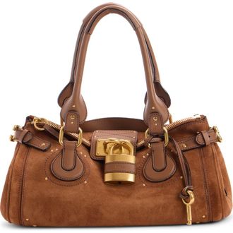 Chlo&eacute; Paddington Suede Satchel in Vintage Brown at Nordstrom