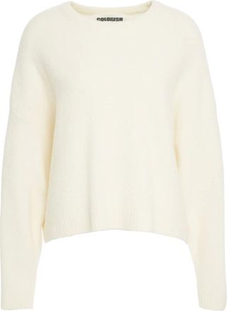 Crush Round-neck Knitwear, female, White, L, Classic Crew Neck Jumper Bianco