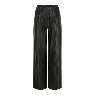 Notyz Wide Black Leather Trousers