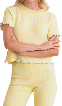 525 america Poppy Lettuce Edge Sweater In Lemon Meringue Combo