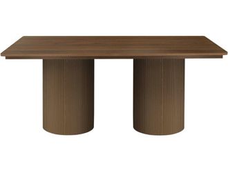 Habitat & Jardin Mesa de comedor ovalada efecto madera marr&oacute;n l180 cm