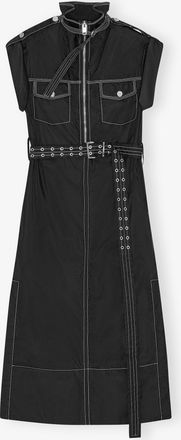 Ganni Black Nylon Dress - Size 8/10