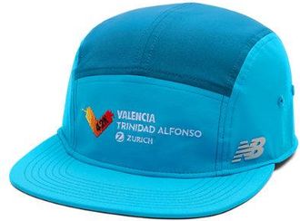 New Balance Unisex Valencia Marathon Brr 5 Panel Cap in Blu, Nylon, Taglia OSZ