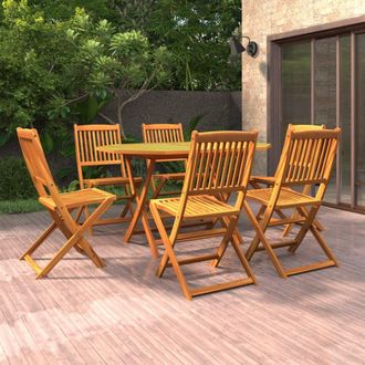 vidaXL Vidaxl - Juego De Comedor De Jard&iacute;n 7 Piezas Madera Maciza De Acacia
