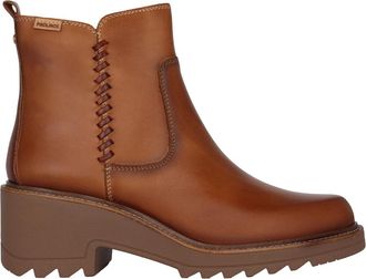 Pikolinos Bruine Leren Enkellaarzen voor Vrouwen - Dames - Laarzen met Hak - Bruin - 36 EU - Schoenen