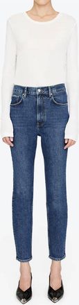 Anine Bing Samara High-Rise Slim Leg Jeans In Blue