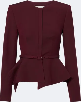 Roland Mouret Belted peplum wool and silk jacket