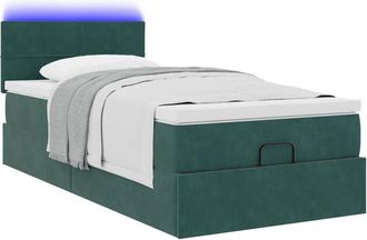 vidaXL Vidaxl - Estructura De Cama Otomana Con Colch&oacute;n Terciopelo Verde Oscuro