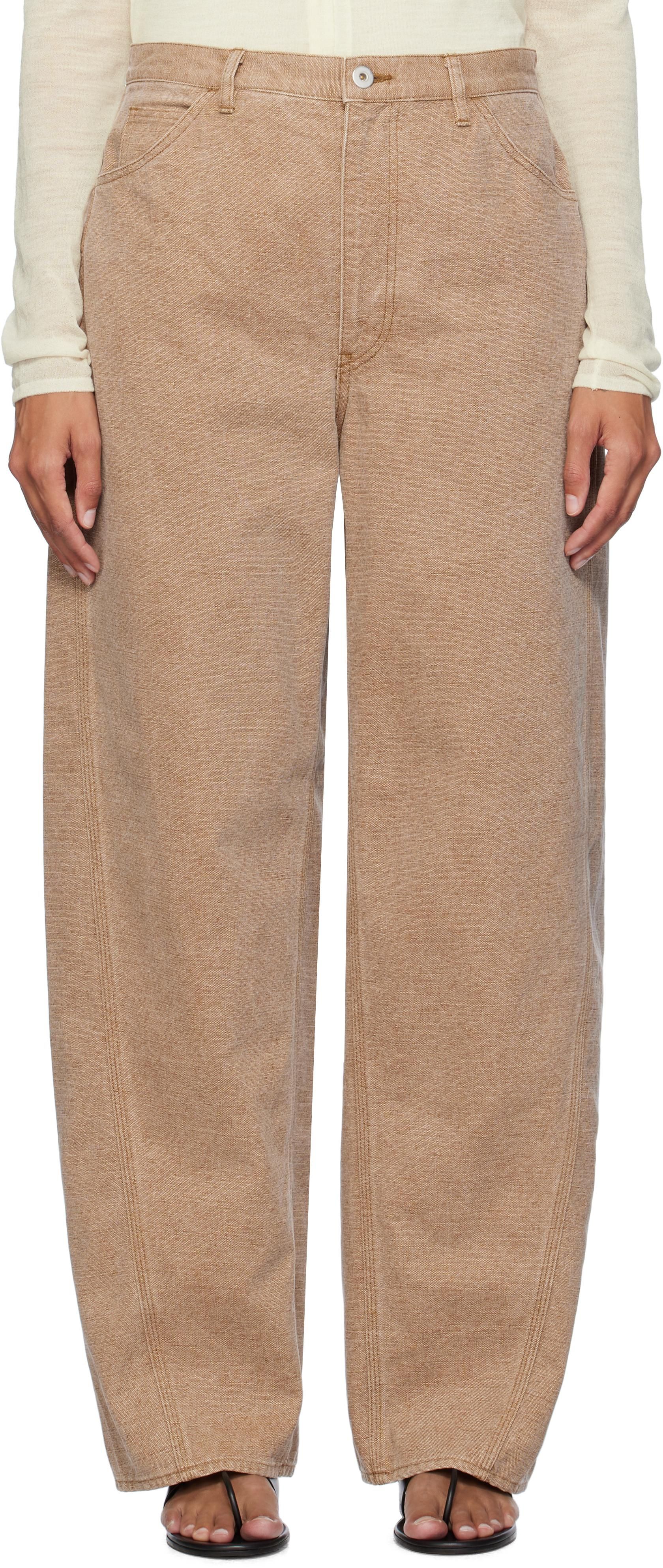 パンツ Weekend Cappuccino Wool Blend Tennis Pant WEEKEND MAX MARA Tennis Knitted Straight Pants Weekend Max Mara