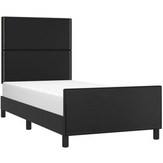 vidaXL Vidaxl - Estructura De Cama Sin Colch&oacute;n Cuero Sint&eacute;tico Negro 90x200 Cm