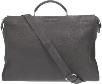 Fendi Pre-owned Vintage Handbag - Dames - Vintage Handtas - Grijs - ONE Size - Leer - Vintage