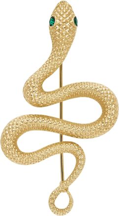 Fossil Womens Gold-Tone Stainless Steel Snake Pin Brooch