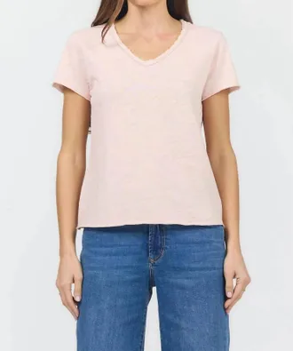 Dear John Denim Vanya V-Neck Tee In Rose Smoke