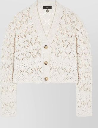 Alanui lagoon romance crochet v neck cardigan
