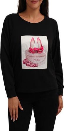 Cyrus Paris Shoes Raglan Long Sleeve Graphic T-Shirt in Black at Nordstrom Rack, Size X-Large
