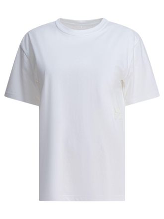 Alexander Wang Alexander Wang Essential Jsy SS T-Shirt mit Puff-Logo und gebundenem Ausschnitt