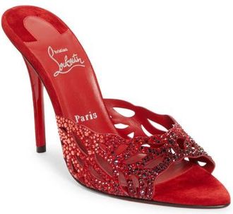 Christian Louboutin Lasera Ombré Crystal Embellished Slide Sandal in Fever/Mix Degrade at Nordstrom, Size 10.5Us