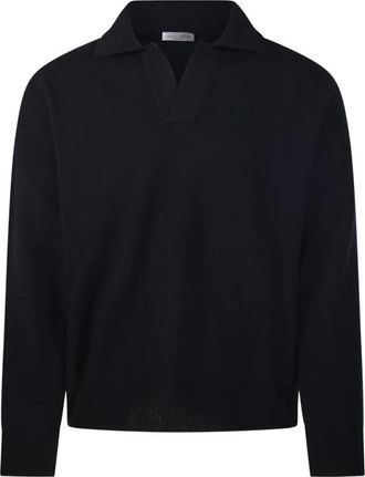 Roberto Collina Truien & Vesten, Heren, Zwart, M, Katoen, Skipper Polo Comfort Fit
