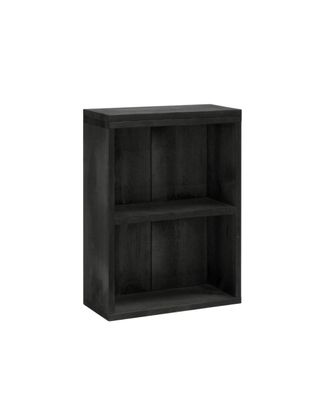 Deco Wood Mesita auxiliar de madera maciza en tono negro de 60x40cm