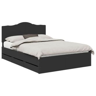 vidaXL Estructura De Cama Negro 140 X 190 Cm Madera Ingenieril Vidaxl