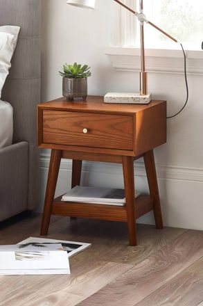 Julian Bowen Lowry 1 Drawer Side Table in Tan