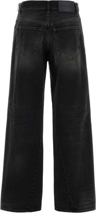 Haikure Womens Black Denim Bonnie Wide-Leg Jeans Vintageblack Exterior: Cotton