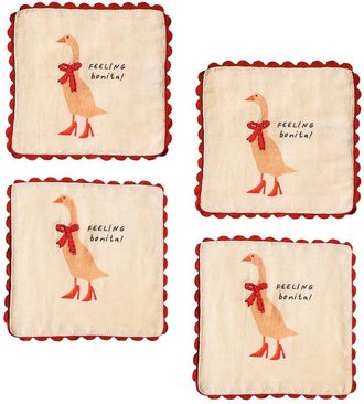 Tiramisu Set Of 4 Feeling Bonita Goose Cocktail Napkins