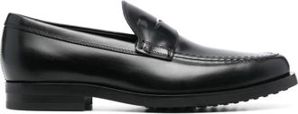 Tod's Tods, Loafers, male, Black, Size: 10 1/2 US Black Flat Leather Shoes