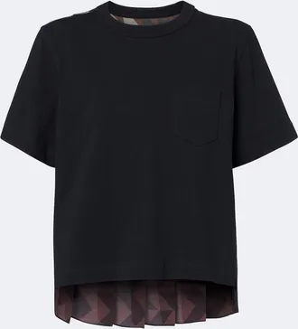 sacai x A.P.C. pleated cotton T-shirt