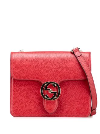 Gucci 2016-2025 Small Dollar Calfskin Interlocking G crossbody bag - women - Calf Leather - One Size - Red