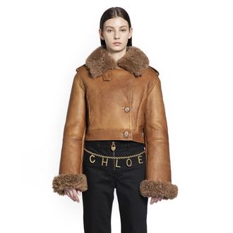 Chlo&eacute; Cropped Shearling Jacket