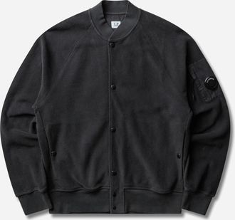 C.P. Company Men s Brushed Emerized Diagonal Fleece Button Sweatshirt Raven