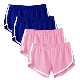 Generic 4 Pack Womens Yoga Dance Shorts Summer Hot Pants Cycling Hiking Sexy Sport Shorts Ladies Workout Gym Running Joggers Trousers Elastic Waist Casual Sho
