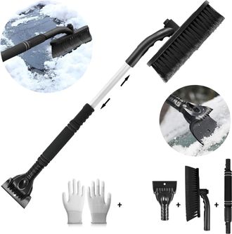 OEM Raspador De Hielo Para Coche Con Cepillo, Eficiente Cepillo Para Nieve Para Coche, Raspador De Hielo Para Coche Con Guante [telesc&oacute;pico], Cepillos Gra