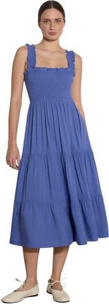 Apricot Slub Smock Tiered Midi Dress in Purple at Nordstrom, Size Xx-Large