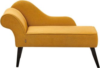 Beliani Chaise longue in tessuto senape versione sinistra Biarritz