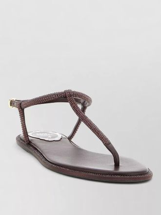 Rene Caovilla diana open toe flat sole sandals