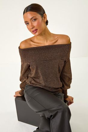 Roman Bardot Sparkly Knit Jumper
