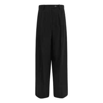GCDS Pantaloni Sartoriali a Gamba Larga - - Trousers - Donna - Nero - L